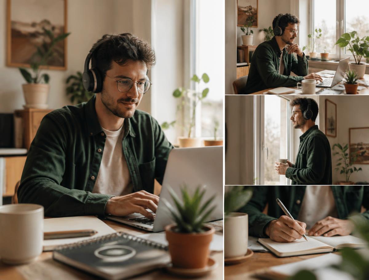 Remote team members working from their home offices